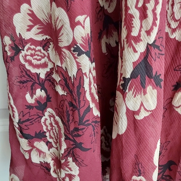 Spiegel Silk Maxi Skirt Size 12 Rust Black Floral Whimsigoth Modest Boho Cottage - Picture 4 of 9